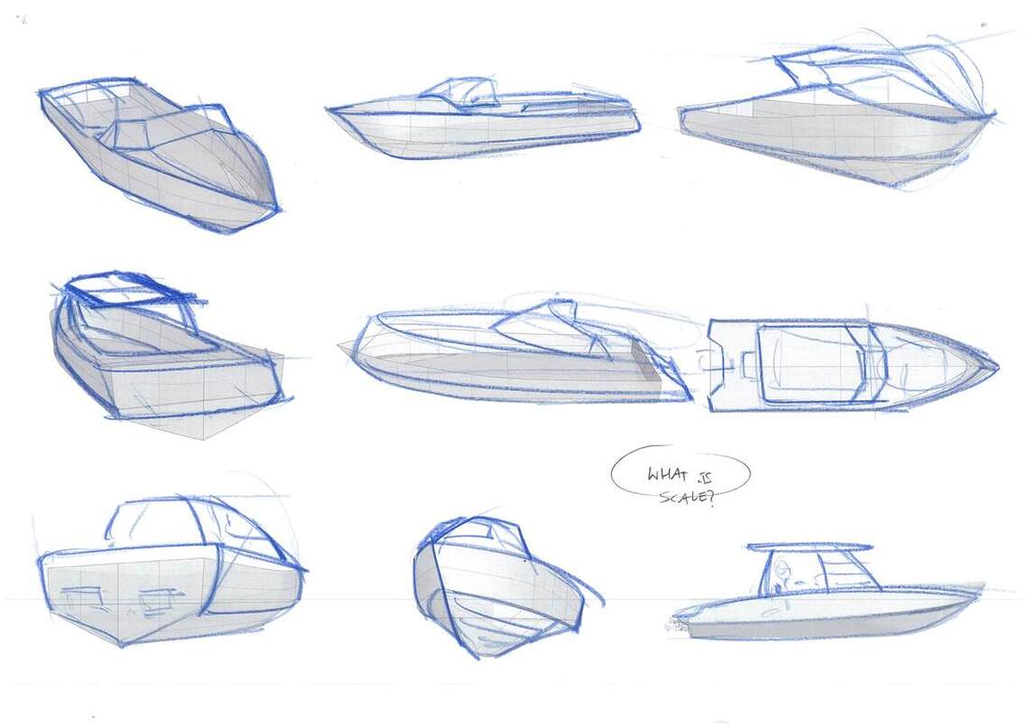 Sketching a Speed Boat: Using Arcs in Perspective - Core77